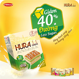 Bánh HURA Deli Bibica - Cốm Dừa - 336g - Giảm 40% đường (MỚI)